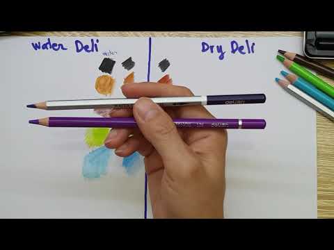 Màu Chì Nước - So sánh bút chì màu Deli khô và Deli nước (phần 2)