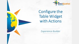 Configure Table Widget with Actions in Experience Builder