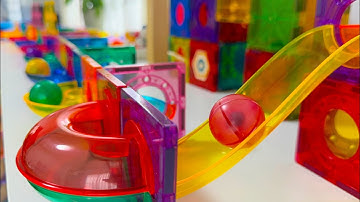 Colorful Magnet Course ☆ Relaxing ASMR Marble Run Race