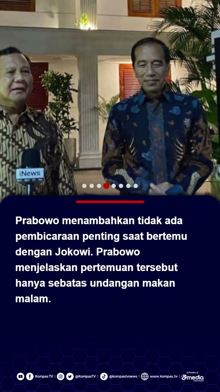 Prabowo Terima Kunjungan Jokowi, Sebut Gerindra Terbuka tapi Tak Bisa Memaksa #prabowo #jokowi