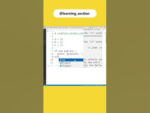 Greatest among Three numbers - Python | @learning_section - YouTube