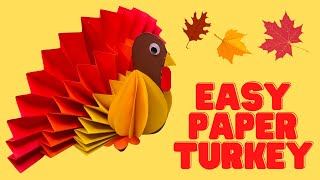 Easy Paper Turkey | Easy Thanksgiving Craft Ideas