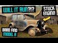 1931 Ford Model A &quot;Barn Find&quot;!  WILL IT RUN?!? Sat for Decades! STUCK ENGINE!