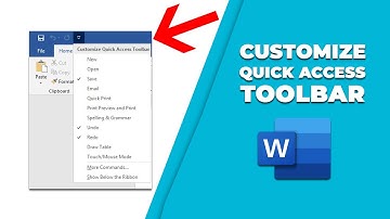 How to customize the quick access toolbar in MS word 2016