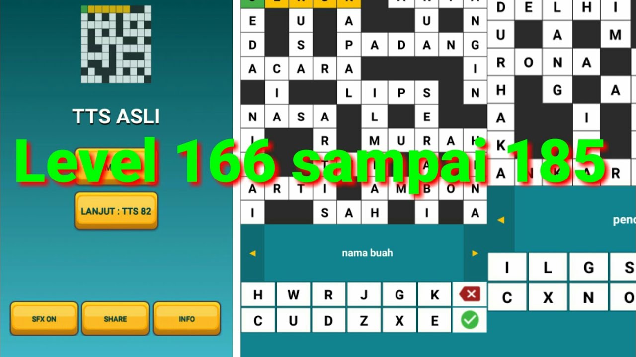 Kunci jawaban Game TTS Asli Level 166 167 168 169 Sampai 185 - YouTube