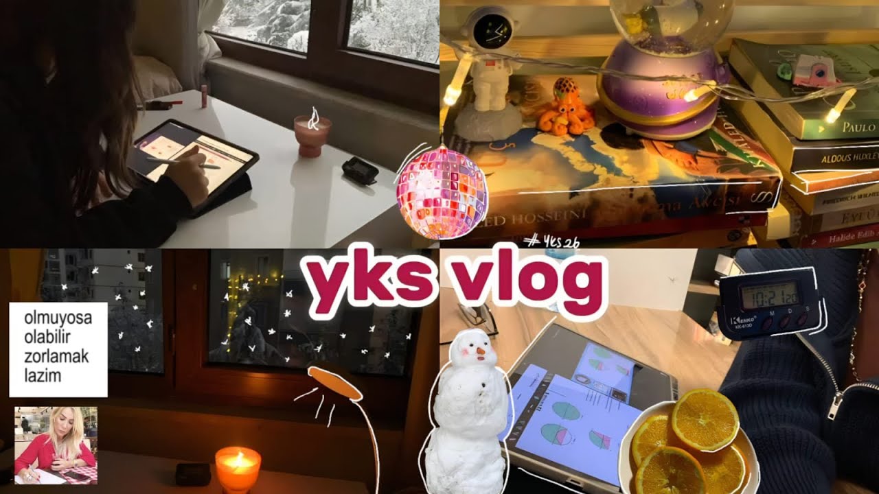 YKS VLOG | Karlı bir günde +10 saat ders çalışmak☃️❄️ 2025'e veda.. 