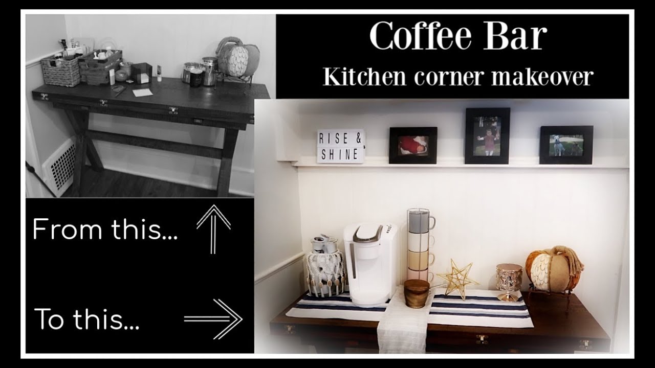 CUTE COFFEE BAR SETUP :: KITCHEN CORNER MAKEOVER