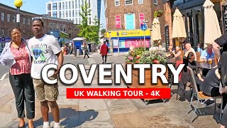 Центр города Ковентри, Англия - 4K пешеходный тур, Соединенное Королевство 🇬🇧