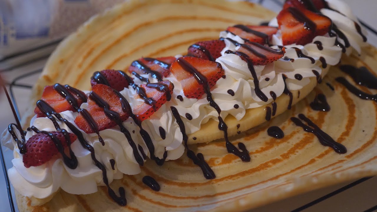 究極進化クレープ職人 たっぷりの生クリーム　メープルバターキャラメル　ロールスウィーツ  japanese street food - creamy crepe compilation ラセラスマイル