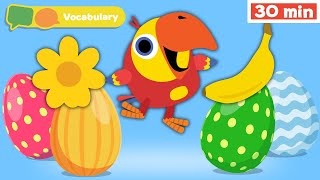 Learning First Words with Larry | Sensory Stimulation for Babies | Vocabulary for Kids | Vocabularry
