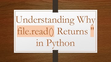 Understanding Why file.read() Returns 