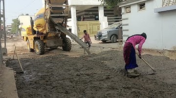 PCC work 👌 cement concrete mixing. self loading Ajax flori#parmar_87