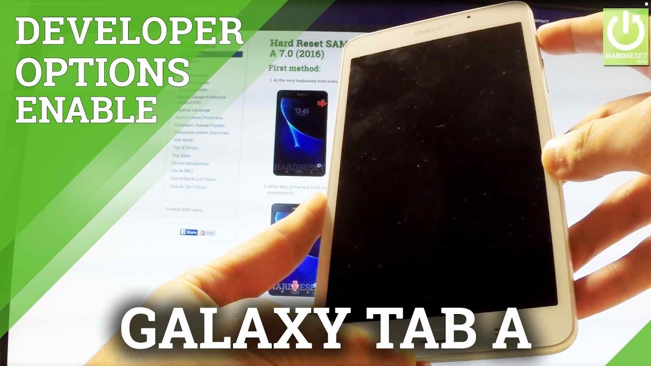 How to Enable USB Debugging Galaxy Tab A 7.0 - Developer Options - YouTube
