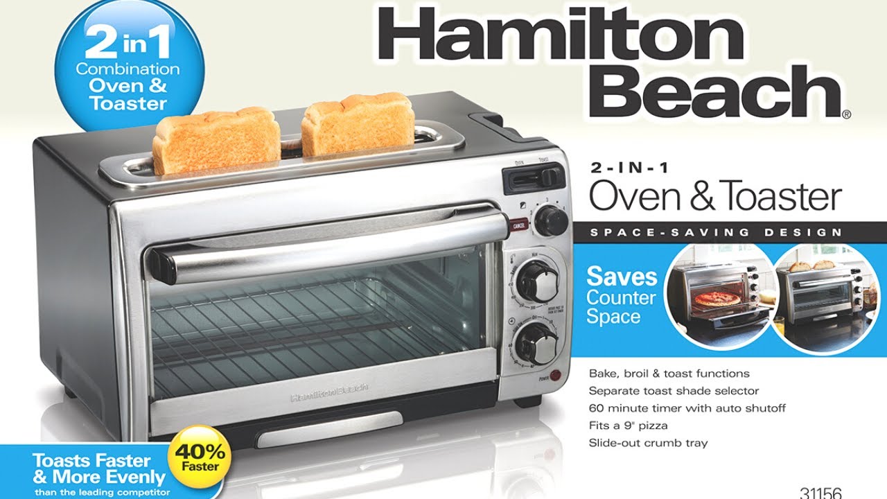 Hamilton Beach Toastation Oven with 2-Slice Toaster Combo, Ideal
