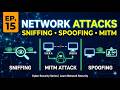 Cyber Security Ep 15: Network Attacks Explained – Sniffing, Spoofing & MITM