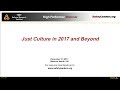 Webinar - Just Culture in 2017 and Beyond