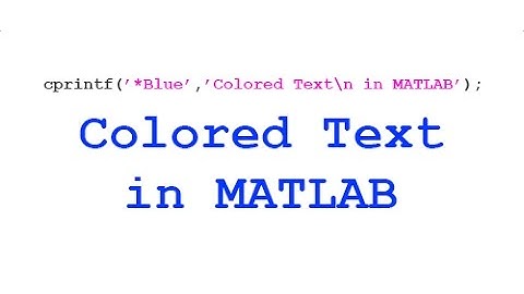 [QuickTip] Print Colored Text in MATLAB