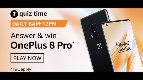 Amazon 27th Sep 2020 Quiz Answers: Participate And Win OnePlus 8 Pro Mobile
