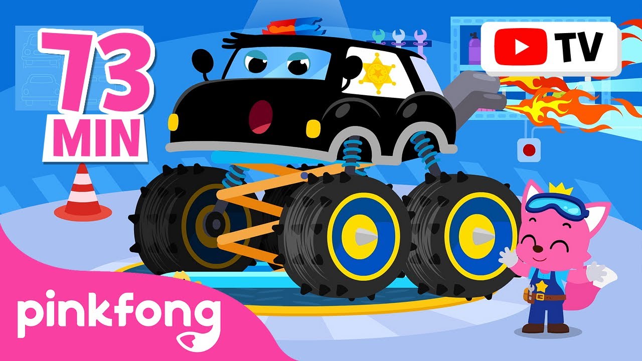 ⚠️ HELP! Police Monster Truck is Broken! | Car Hospital | Fun Car Songs | Pinkfong Official