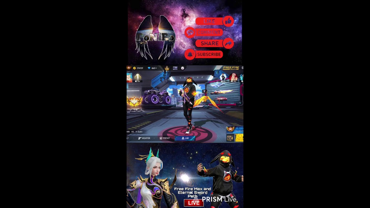 Free Fire Max and Eternal Sword Path Daily Level Up Gameplay 