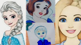 Easy 4 Disney Princess Drawing || Step by Step || Full Drawing Tutorial