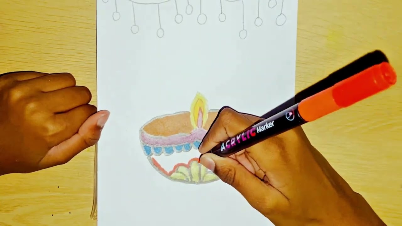 Celebrating Diwali: A Beautiful Oil Lamp Drawing & Craft Idea