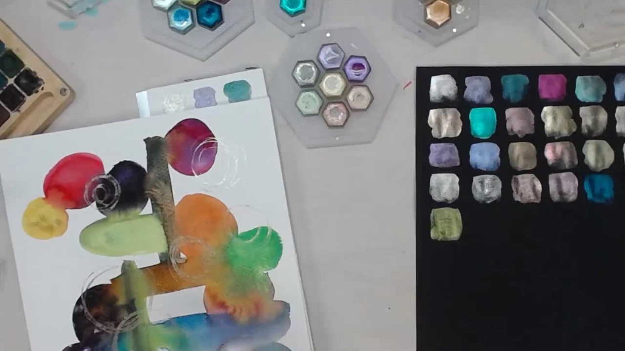 Watercolor Play w/Masha Watercolors & Lisilinka Metallic Watercolors --  Patti Tolley Parrish 