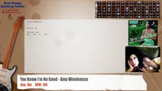 Video thumbnail of "🎸 You Know I'm No Good - Amy Winehouse Guitar Backing Track with chords and lyrics"
