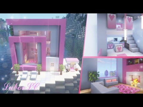 Minecraft Casa Moderna Rosa Tutorial : Craftxing #minecraft