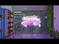 Clear digital entrance in glass led  creative office design ideas in transparent led screens