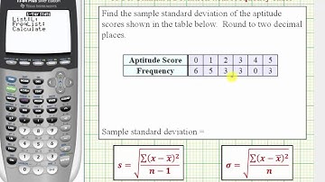 TI84 One Variable Statistics - Standard Deviation From a Frequency Table