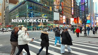 NEW YORK CITY - Manhattan Winter Season, 6th Avenue, 7th Avenue and 8th Avenue, Travel, USA, 4K