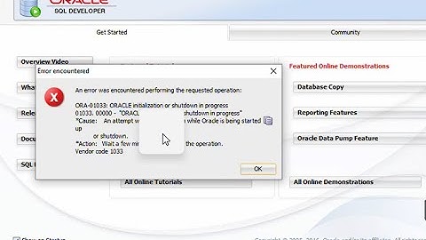 ORA-01033: ORACLE initialization or shutdown in progress