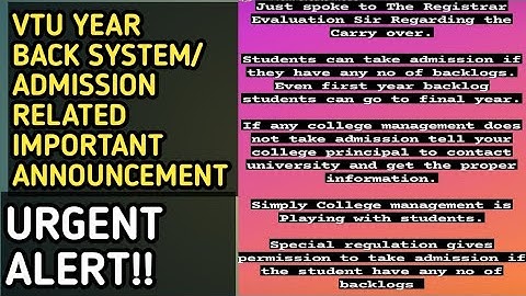 VTU IMPORTANT UPDATE REGARDING YEAR BACK SYSTEM AND DETAIN SYSTEM|students solution