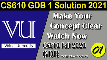 CS610 GDB 1 Solution 2021 | CS610 Fall 2020 | Virtual University | AM Knowledge Official