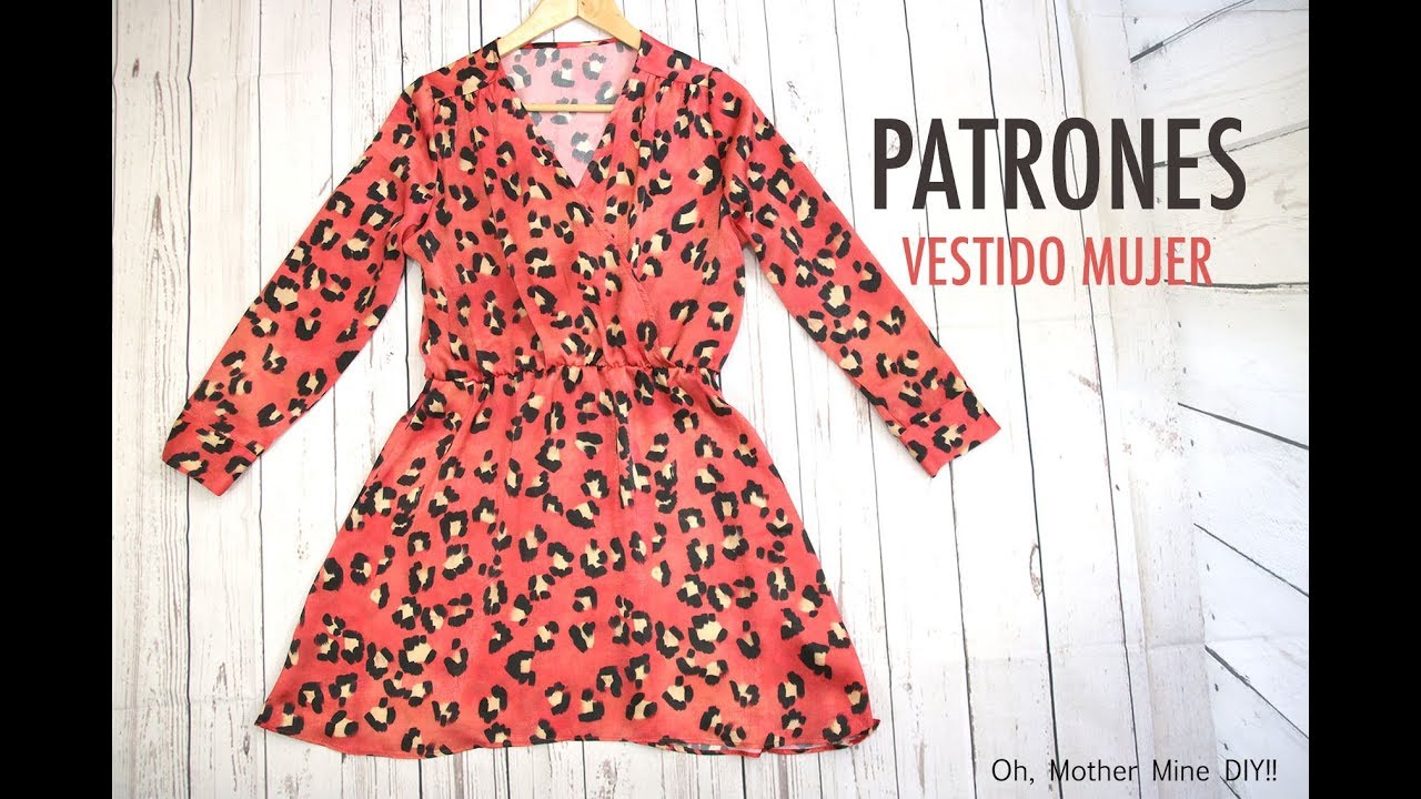 Patrones vestido corto cruzado de mujer (gratis varias tallas) - YouTube