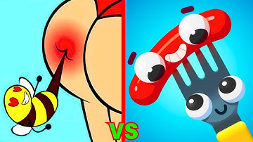 FORK N SAUSAGE vs HELP ME TRICKY STORY - Walkthrough Funny Gameplay, ASMR Best iOS Android Games