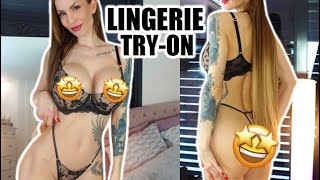 Sexy Transparent Lingerie Try On Haul Honey Birdette Black Set Fashion Review Mirror View With Amy
