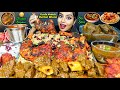 Asmr eating spicy mutton bhunachicken currybiryaniliver fryrice big bites asmr eating mukbang