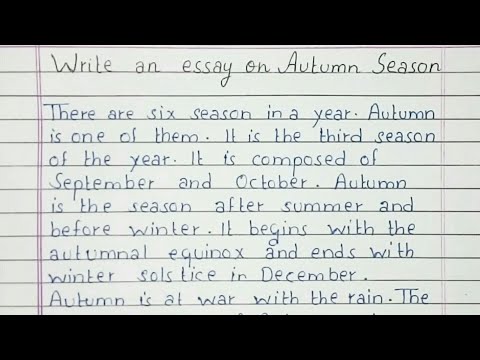 Video: How To Write An Essay About Autumn