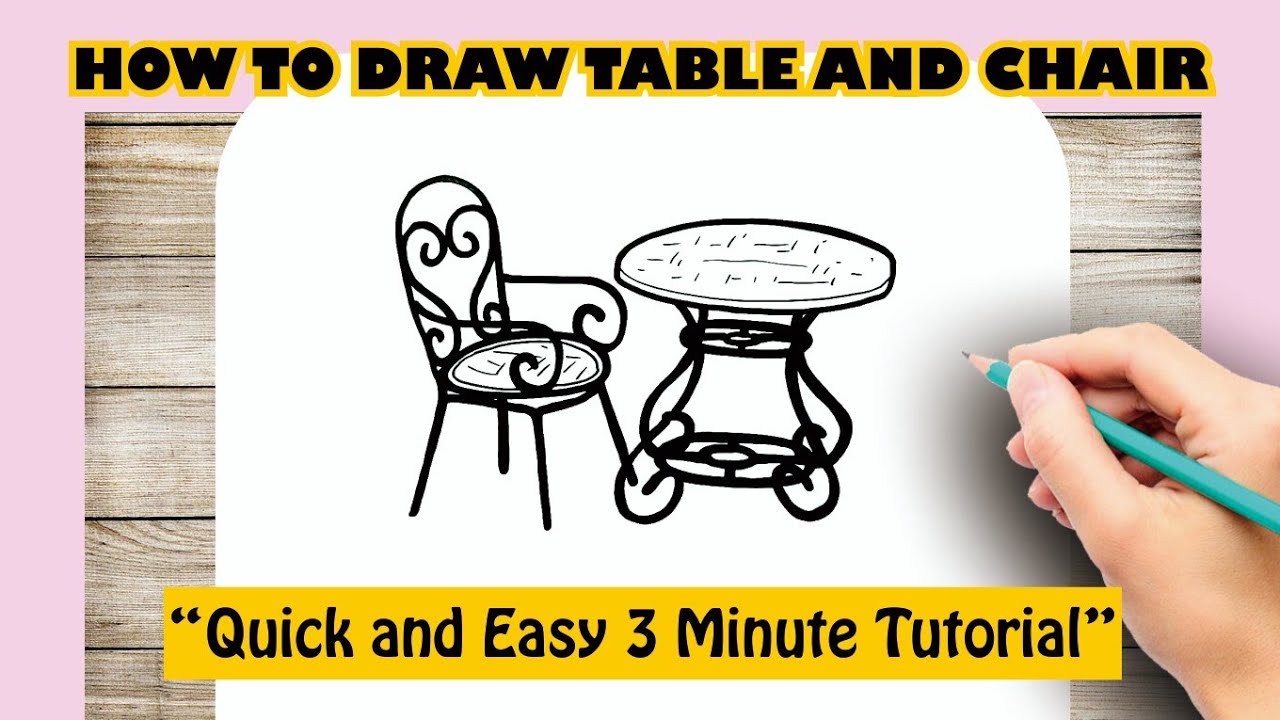 Drawing of a table and two chairs Royalty Free Vector Image