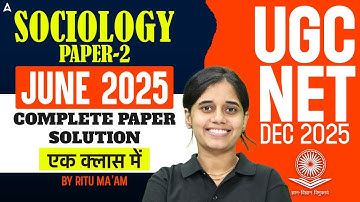 UGC NET Sociology | UGC NET Sociology June 2025 Questions Paper Solution in One Class By Ritu Mam