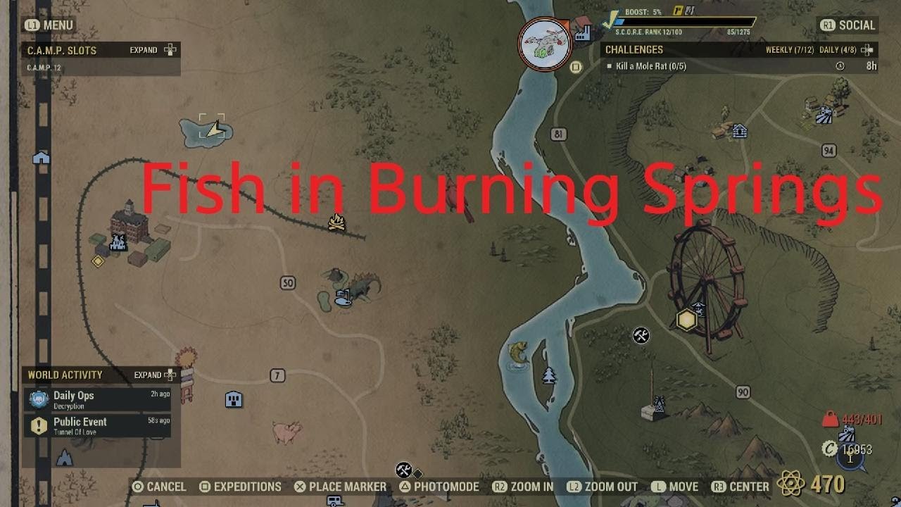 Fallout 76 Fishing Spot in Burning Springs - YouTube