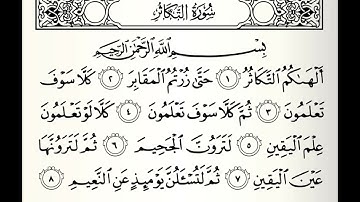 سورة التكاثر القارئ بندر بن عبدالله الهاشمي