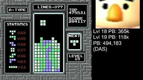 NES Tetris - Level 15 Start: 510,842 [PB]