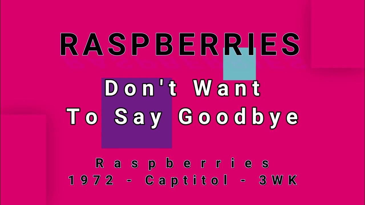 RASPBERRIESDon't Want To Say Goodbye (vinyl) YouTube RASPBERRIESDon't Want To Say Goodbye (vinyl) YouTube
