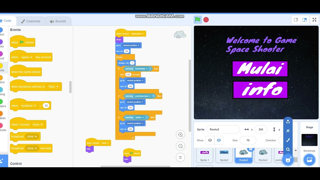 tutorial membuat tombol mulai dan info - YouTube