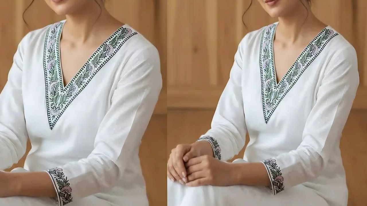 V Nack With Plated Long Gown Cutting & Stitching ll Part -2 Step By Step Stitching ll 