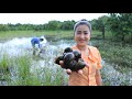 Find Lake Snail With My Mother Under Big Rain / Fresh Lake Snail Recipe / By Countryside Life TV