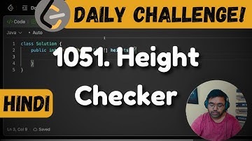 1051. Height Checker | sorting | leetcode daily challenge | DSA | Hindi